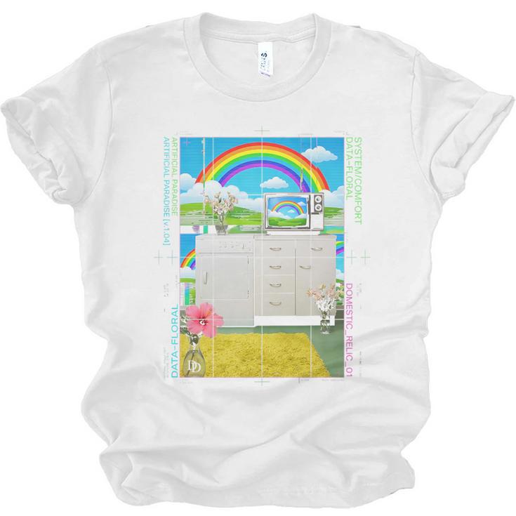 Frutiger Aero Aesthetic Rainbow Glitch Art Premium Tri-Blend Unisex Jersey T-Shirt
