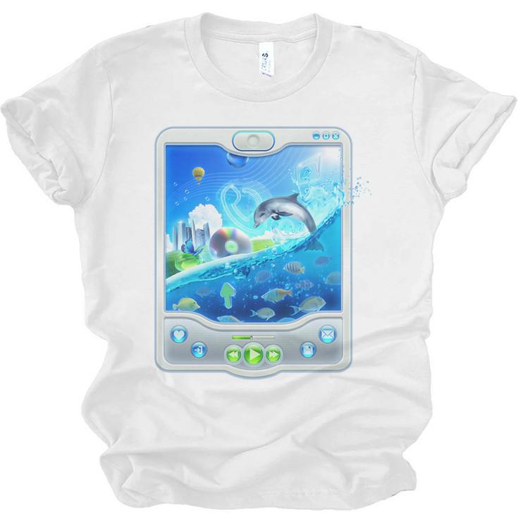 Frutiger Aero Skeuomorphism User Interface Nostalgia Premium Tri-Blend Unisex Jersey T-Shirt