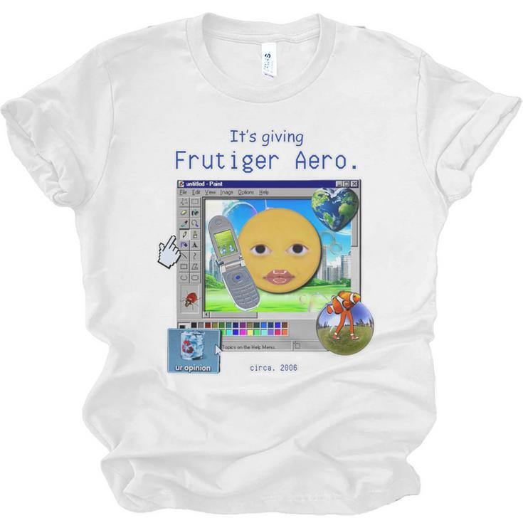 Frutiger Aero Y2K Meme Graphic 2000s Nostalgia Premium Unisex Jersey T-Shirt