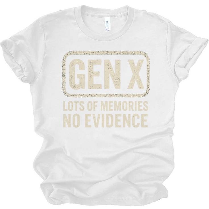 Gen X Lots Of Memories No Evidence Retro Nostalgia Premium Tri-Blend Unisex Jersey T-Shirt
