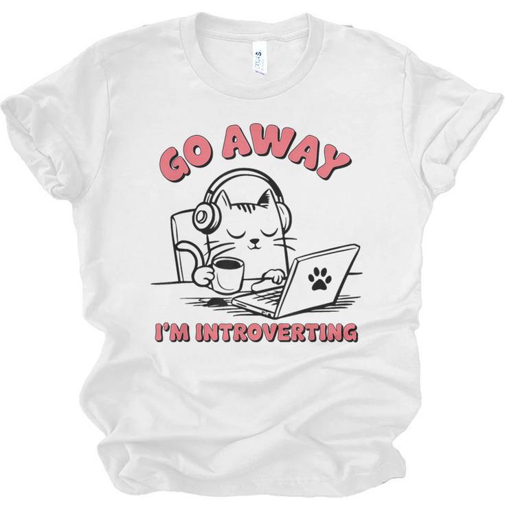 Go Away I´m Introverting Stay Home Socially Awkward Unisex Jersey T-Shirt