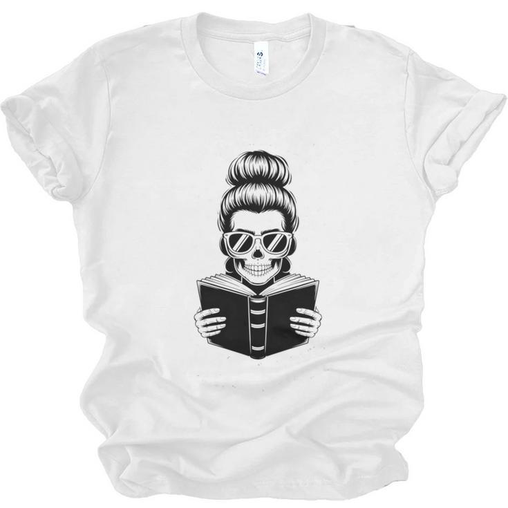 Good Girls Read Bad Books Skeleton Unisex Jersey T-Shirt
