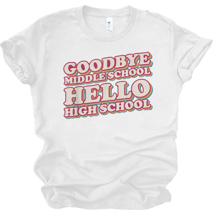 Goodbye Middle School Hello High School 8th Grade Graduation Unisex Jersey T-Shirt