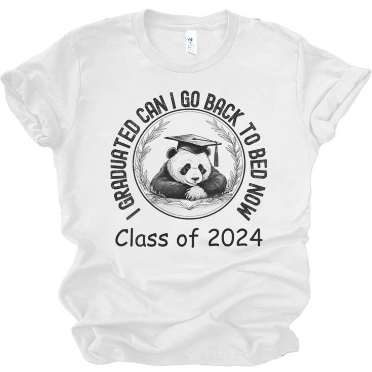 I Graduated Can I Go Back To Bed Now 2024 Graduation Panda Unisex Jersey T-Shirt