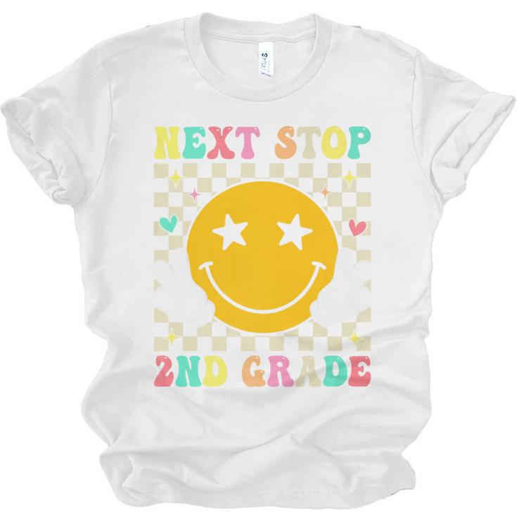 Groovy Next Stop 2nd Grade 1st Grade Graduation 2025 Premium Unisex Jersey T-Shirt