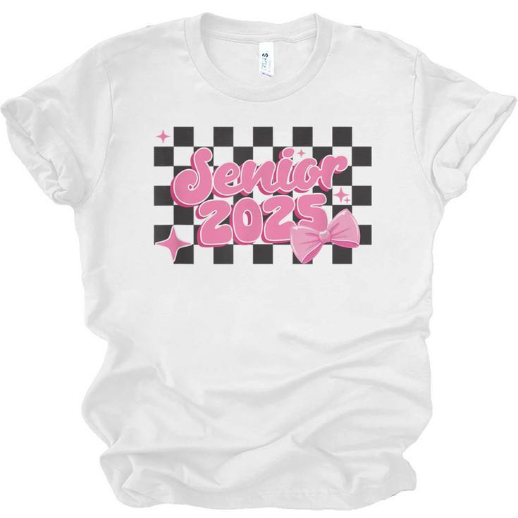 Groovy Senior Class Of 2026 Coquette Pink Bow Graduation Unisex Jersey T-Shirt