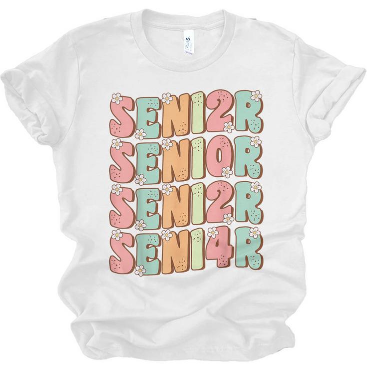 Groovy Senior Graduation Cute Groovy Senior Class Of 2024 Unisex Jersey T-Shirt