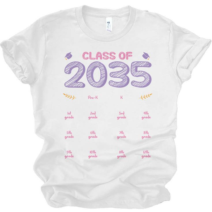 Grow With Me Graduation First Day Of School Class Of 2035 Unisex Jersey T-Shirt