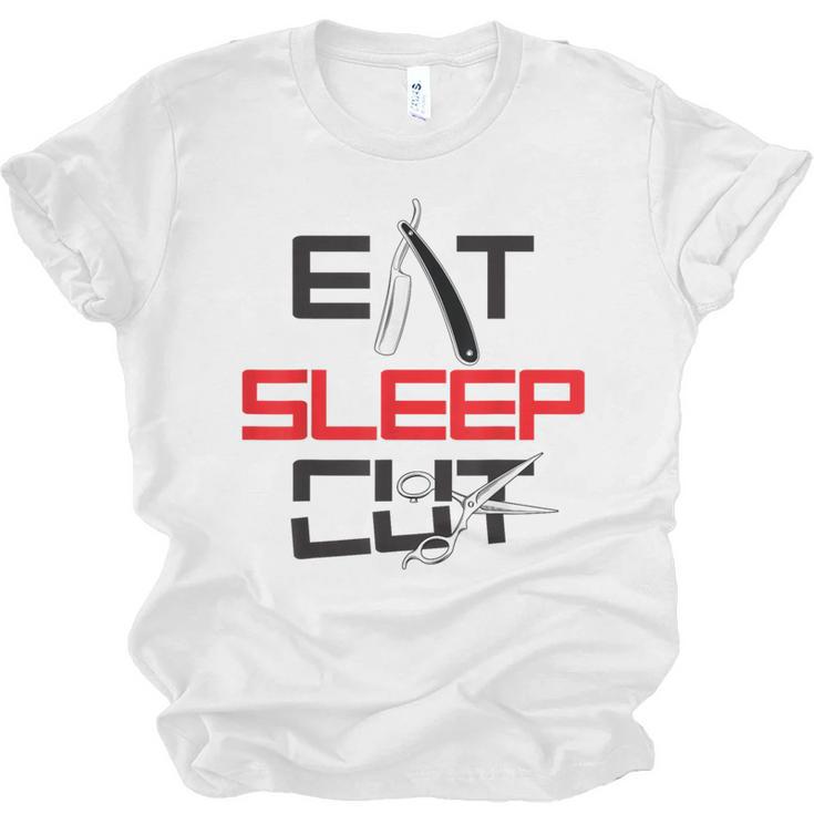 Haircutter Barber Eat Sleep Cut Barbering Graduation Unisex Jersey T-Shirt