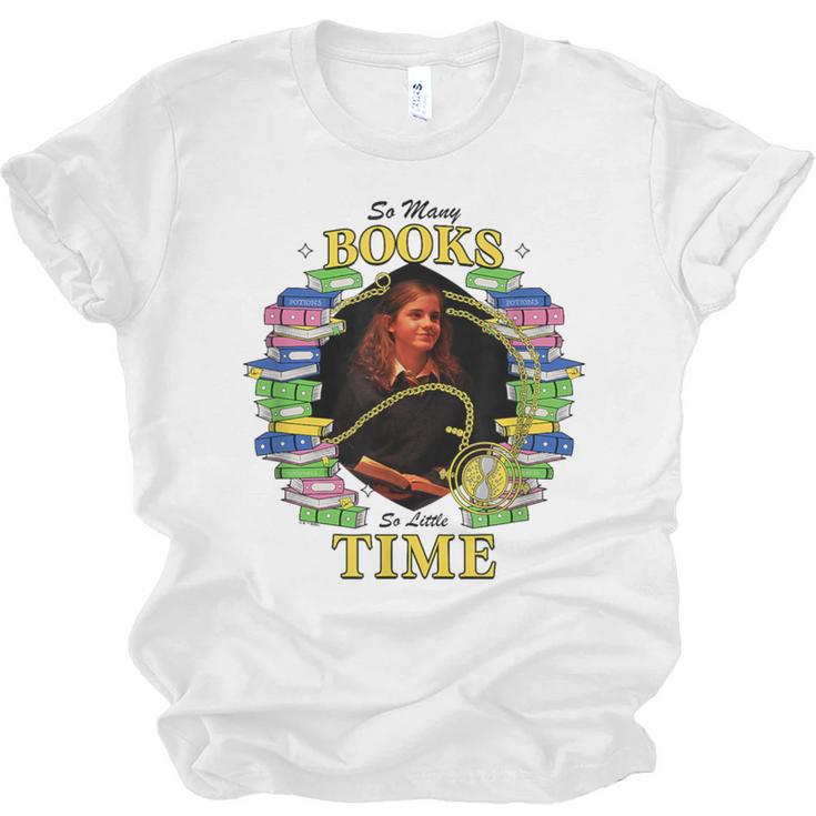 Harry Potter Hermione So Many Books So Little Time Portrait Unisex Jersey T-Shirt