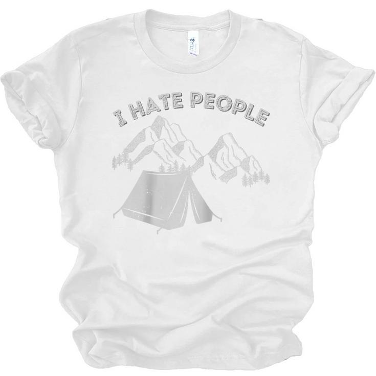 I Hate People Introvert Sarcastic I Love Camping Raglan Baseball Tee Unisex Jersey T-Shirt