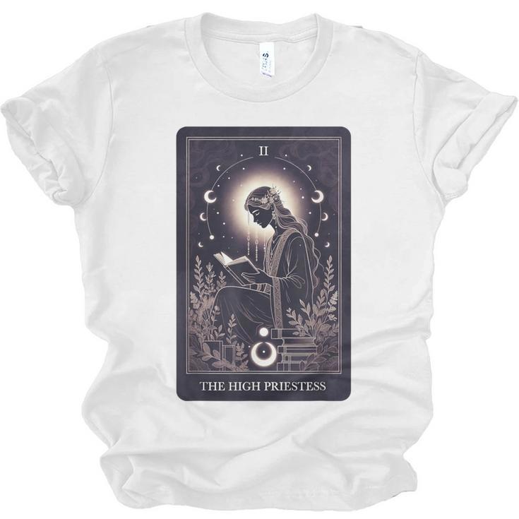 High Priestess Tarot Art Celestial Mystic Book Lover Unisex Jersey T-Shirt