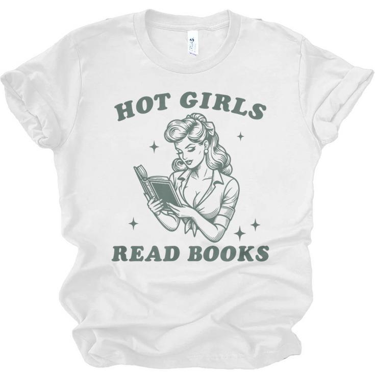 Hot Girls Read Books Bookish Booklover Christmas Unisex Jersey T-Shirt
