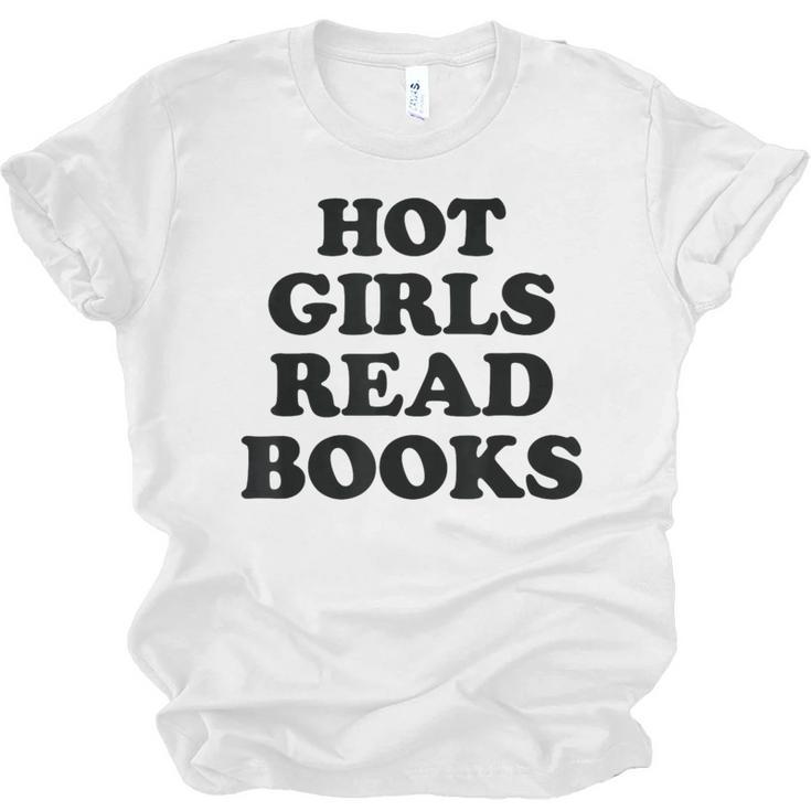Hot Girls Read Books Lover Bookworm Librarian Book Reading Unisex Jersey T-Shirt