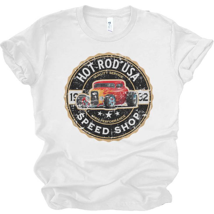 Hotrod Custom Car Automotive Nostalgia Distressed Premium Tri-Blend Unisex Jersey T-Shirt