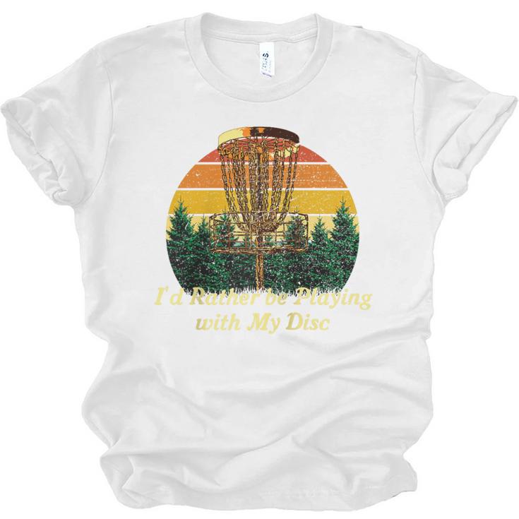 Id Rather Be Playing With My Disc Introvert Disc Golf Raglan Baseball Tee Unisex Jersey T-Shirt