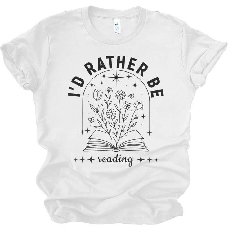 I’d Rather Be Reading Minimal Book Lover Arch Unisex Jersey T-Shirt