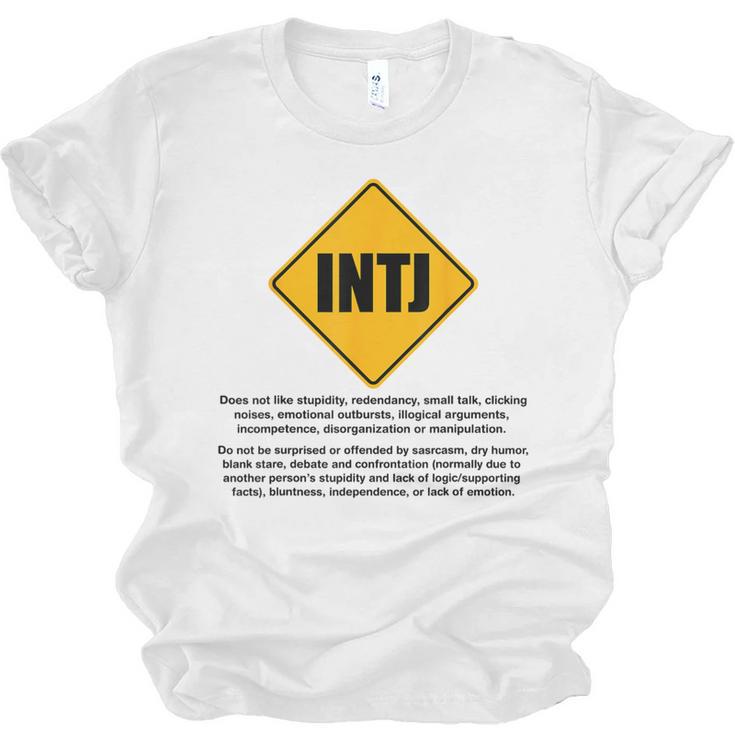 INTJ Warnings Architect Personality Type Introvert Unisex Jersey T-Shirt