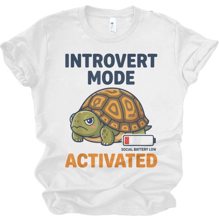 Introvert Mode Activated Low Social Battery Box Turtle Unisex Jersey T-Shirt