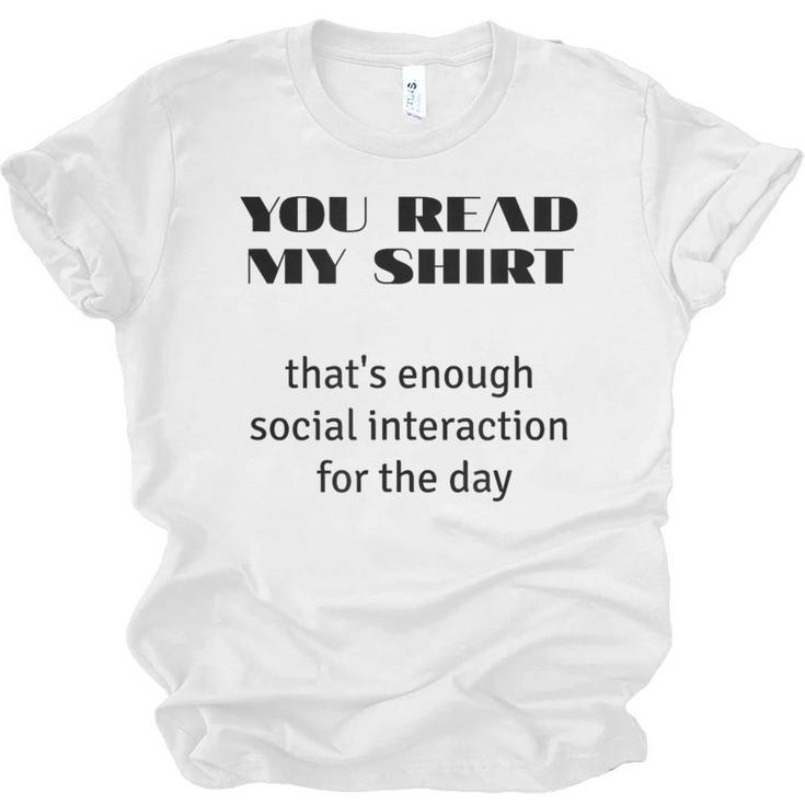 Introvert “You Read My Shirt” Tee T-Shirt Unisex Jersey T-Shirt