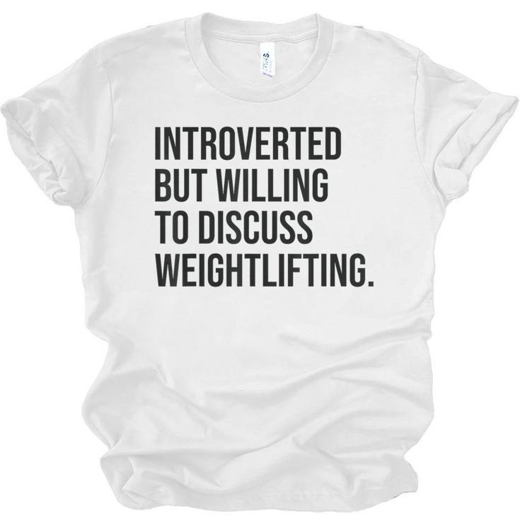 Introverted Weightlifter Gym Weightlifting Introvert Unisex Jersey T-Shirt
