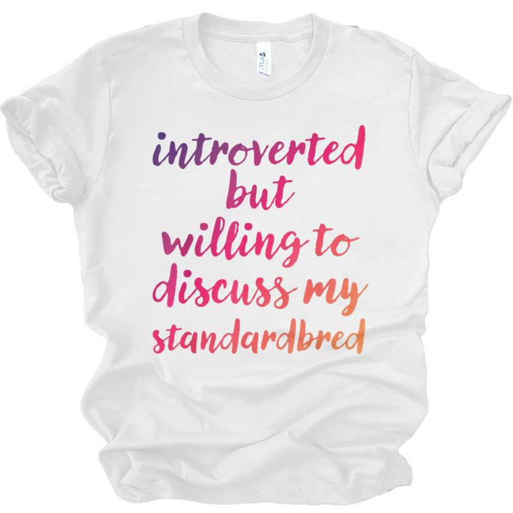Introverted Willing To Discuss Standardbred Introvert Unisex Jersey T-Shirt