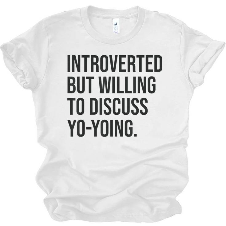 Introverted Yoyo Toy Player Yo-Yo Introvert Unisex Jersey T-Shirt
