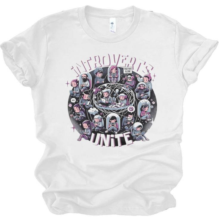 Introverts Unite Quirky Solitude Unisex Jersey T-Shirt
