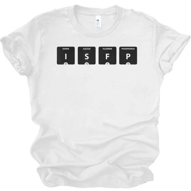 ISFP Adventurer Personality Type Periodic Table Introvert Unisex Jersey T-Shirt