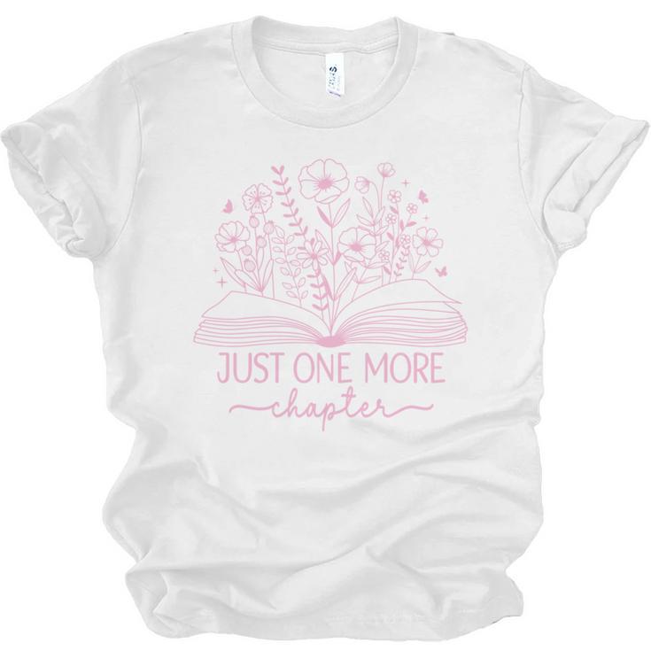 Just One More Chapter Bookish Book Reading Bright Hot Pink Unisex Jersey T-Shirt