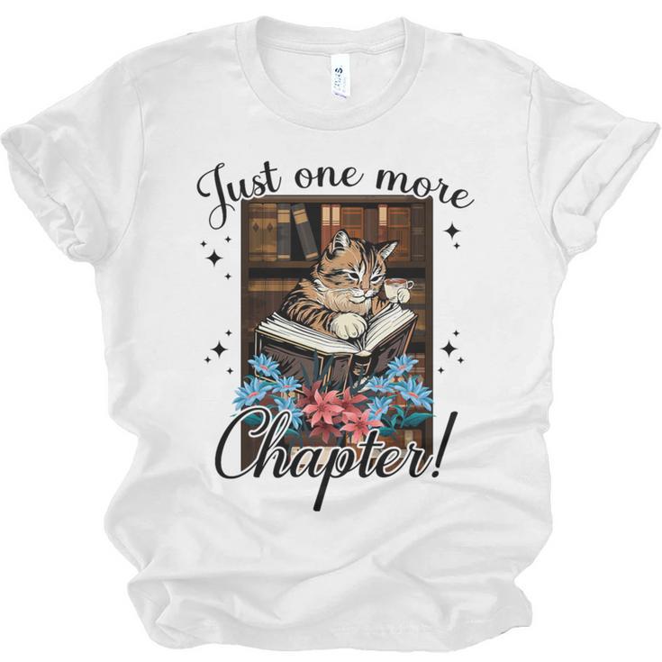 Just One More Chapter Cat Reading Books Coffee Lovers Premium Tri-Blend Unisex Jersey T-Shirt