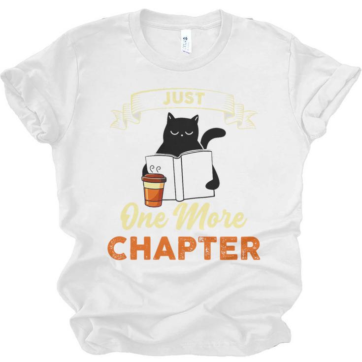 Just One More Chapter Fun Cat Coffee Reading Book Premium Tri-Blend Unisex Jersey T-Shirt