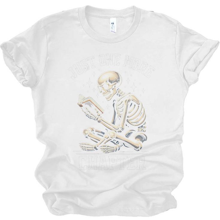 Just One More Chapter Reading Skeleton Book Lover Premium Tri-Blend Unisex Jersey T-Shirt