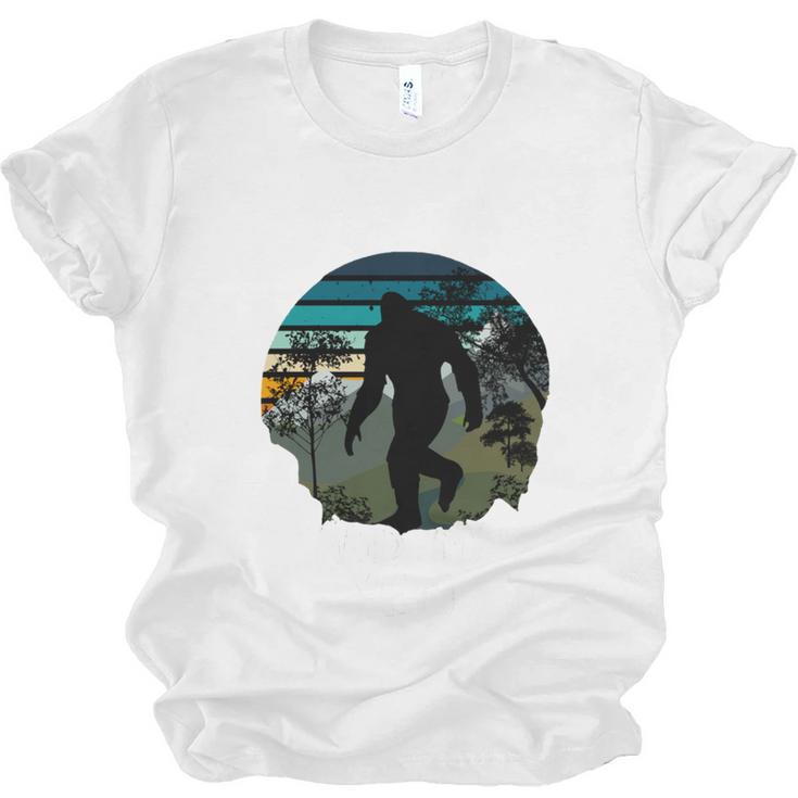 Just Me And My Yeti Retro Sunset Mountain Hiking Introvert Unisex Jersey T-Shirt