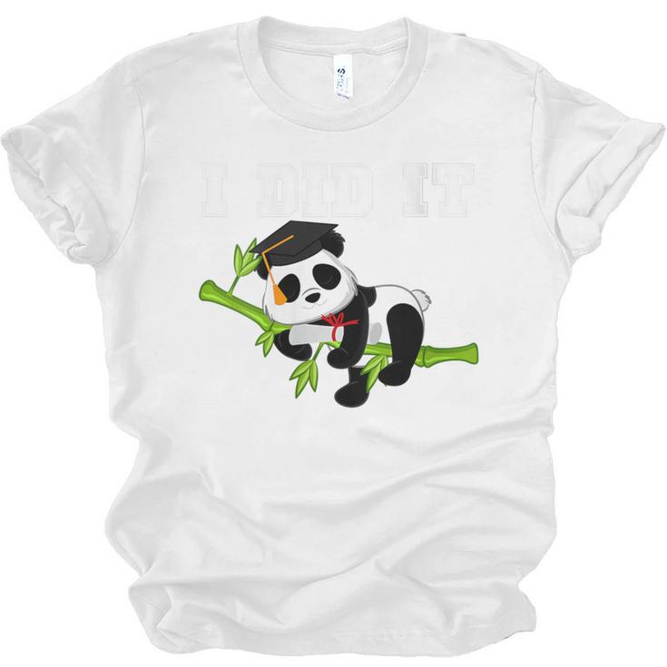 I Did It Kawaii Panda With Graduation Cap Diploma Unisex Jersey T-Shirt