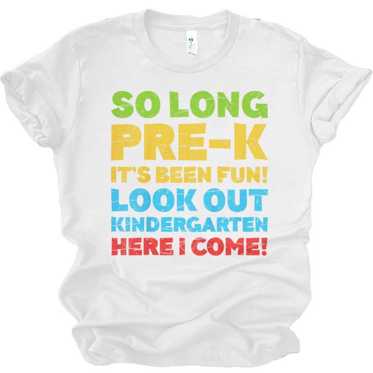 Kids So Long PRE-K It's Been Fun Shirt Boy Girl Graduation Unisex Jersey T-Shirt