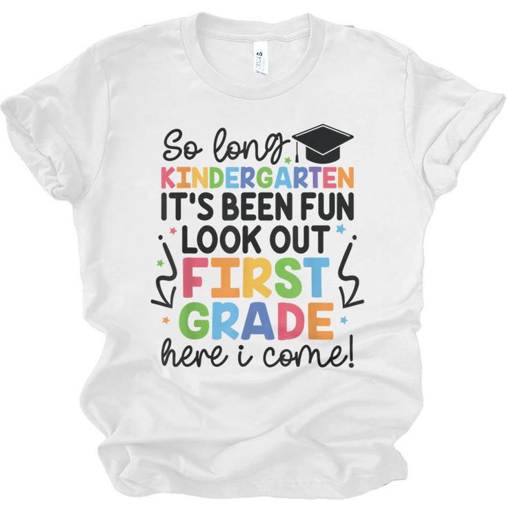 Kindergarten Graduation Graduate 1st Grade Here I Come Kids Unisex Jersey T-Shirt