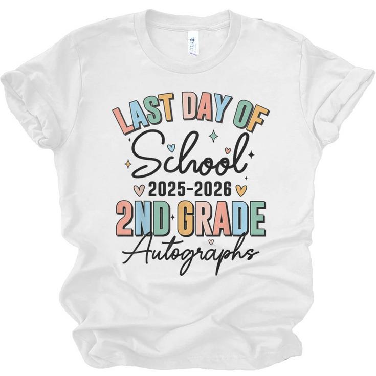 Last Day Of School Autograph 2nd Grade Graduation Boys Girls Unisex Jersey T-Shirt