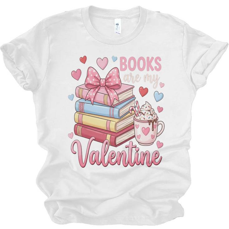 Librarian Books Are My Valentine Teacher Valentines Teach Unisex Jersey T-Shirt