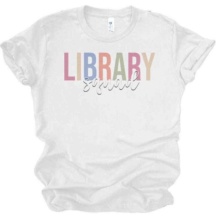 Library Squad Librarian Book Lover Bookworm Unisex Jersey T-Shirt