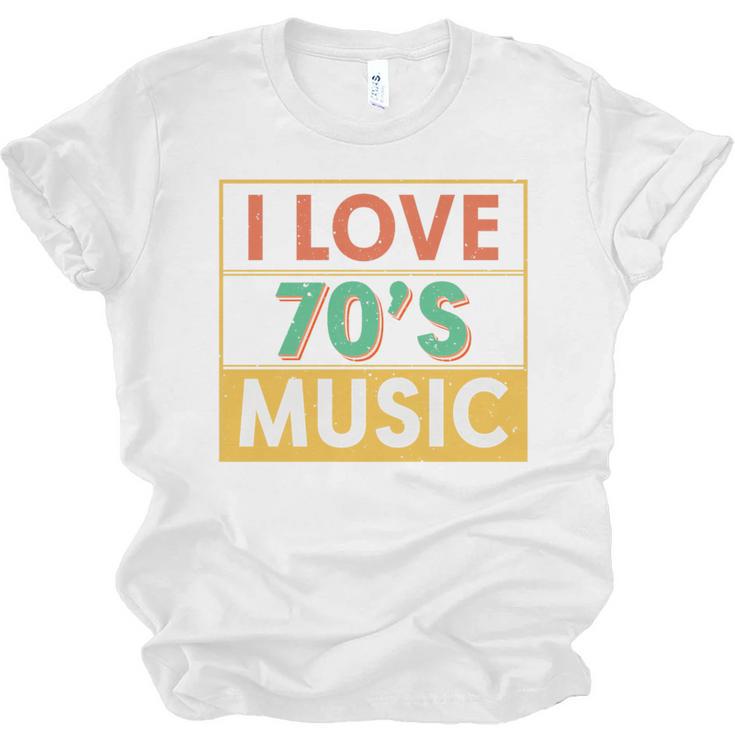 I Love 70's Music Retro Style Nostalgia Vibe 1970 70's Party Premium Tri-Blend Unisex Jersey T-Shirt
