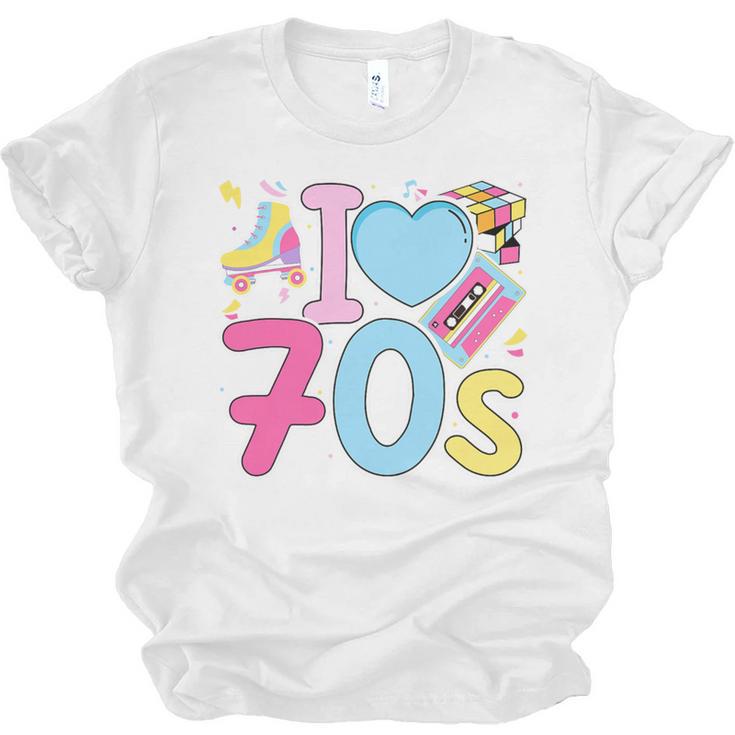 I Love 70's Retro Style Nostalgia Vibe 1970's Party Premium Tri-Blend Unisex Jersey T-Shirt