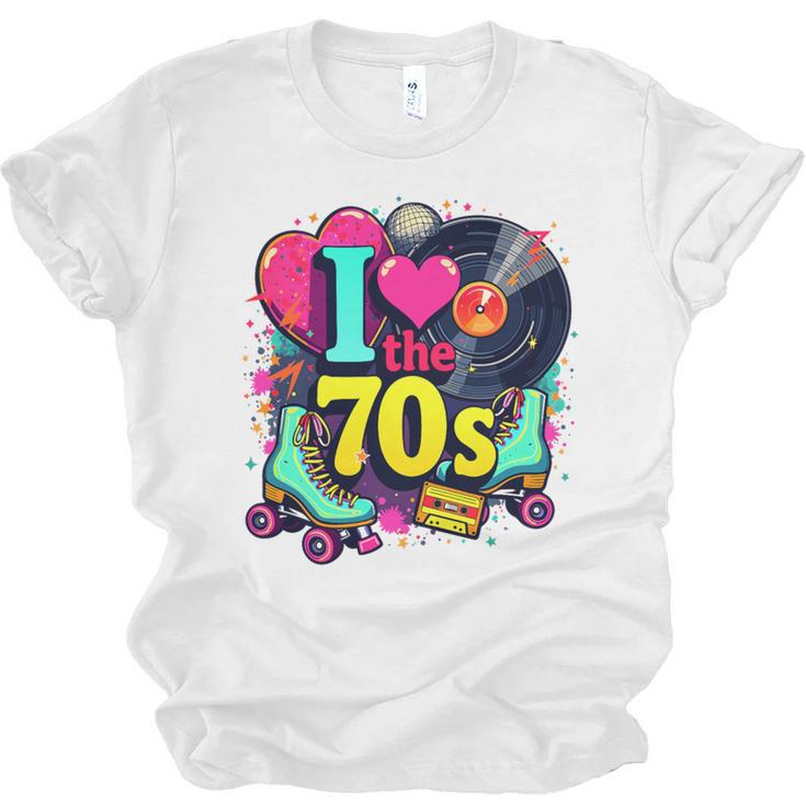I Love The 70s Vintage Cassette Roller Vinyl Nostalgia 70s Premium Tri-Blend Unisex Jersey T-Shirt