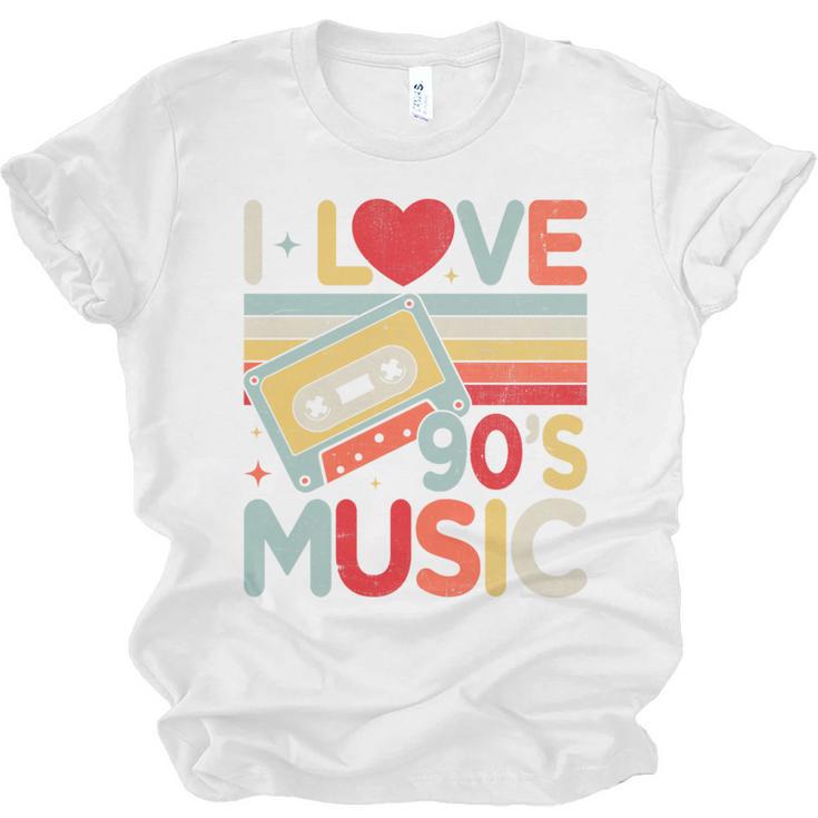 I Love 90's Music Retro Style Nostalgia Cassette 1990s Party Premium Tri-Blend Unisex Jersey T-Shirt