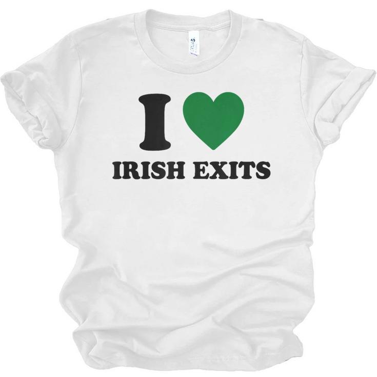 I Love Irish Exits St Patrick's Day Introvert Party Unisex Jersey T-Shirt