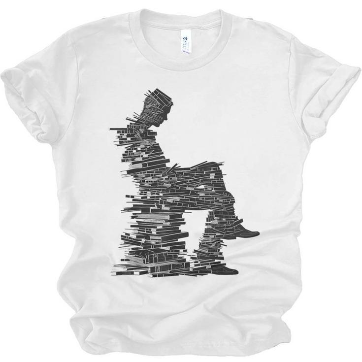 Men Pixel Art Geometric Book Human Drawing Graphic Men Unisex Jersey T-Shirt