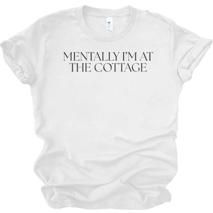 Mentally I'm At The Cottage Bookish Romance Book Lover Unisex Jersey T-Shirt
