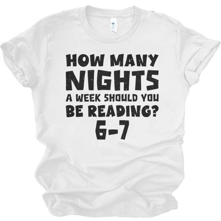 How Many Nights A Week Should You Be Reading 6-7 Book Lover Premium Tri-Blend Unisex Jersey T-Shirt