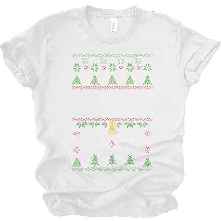 No Hugs Introvert Ugly Christmas Sweater Style Unisex Jersey T-Shirt