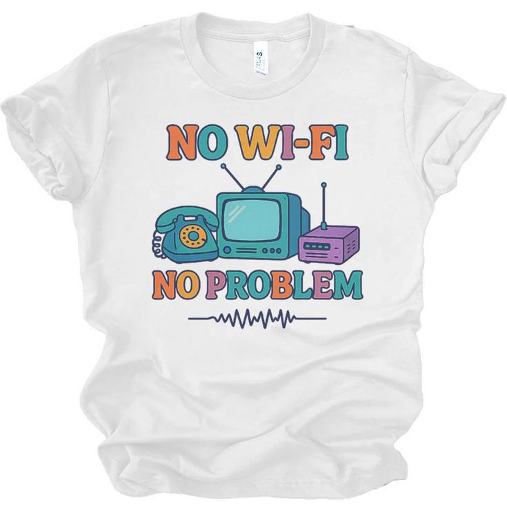 No Wi-Fi No Problem – Retro Dial Up Tech Nostalgia Premium Tri-Blend Unisex Jersey T-Shirt